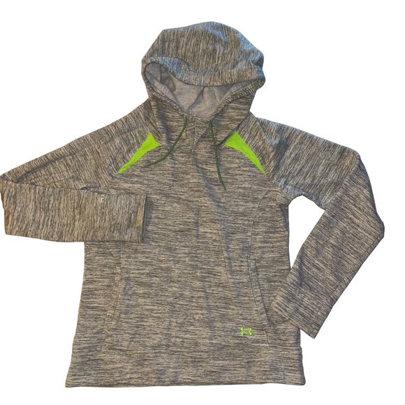 Under Armour Womens Gray Semi Fitted Cold Gear‎ LS Hooded Shirt Size M - Picture 1 of 9